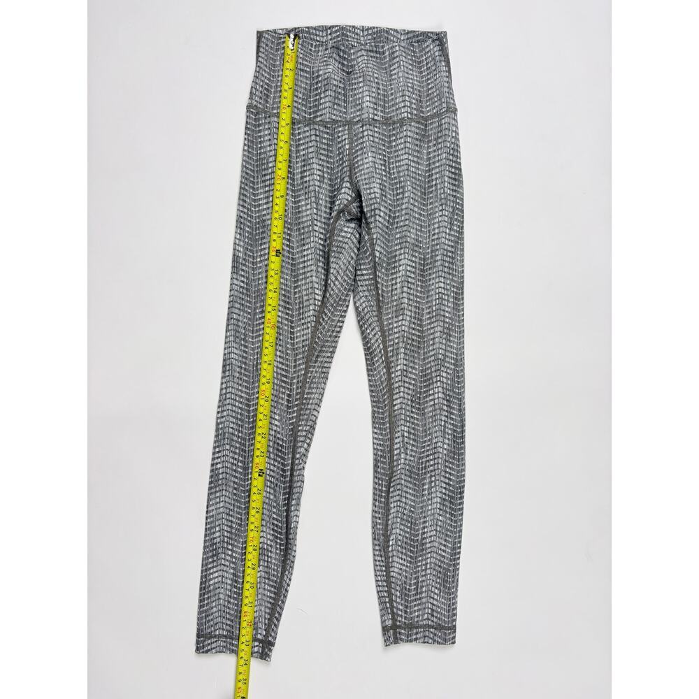 Lululemon Wunder Under Leggings Size 4 Gray White Abstract Print High Rise Yoga - Picture 7 of 10